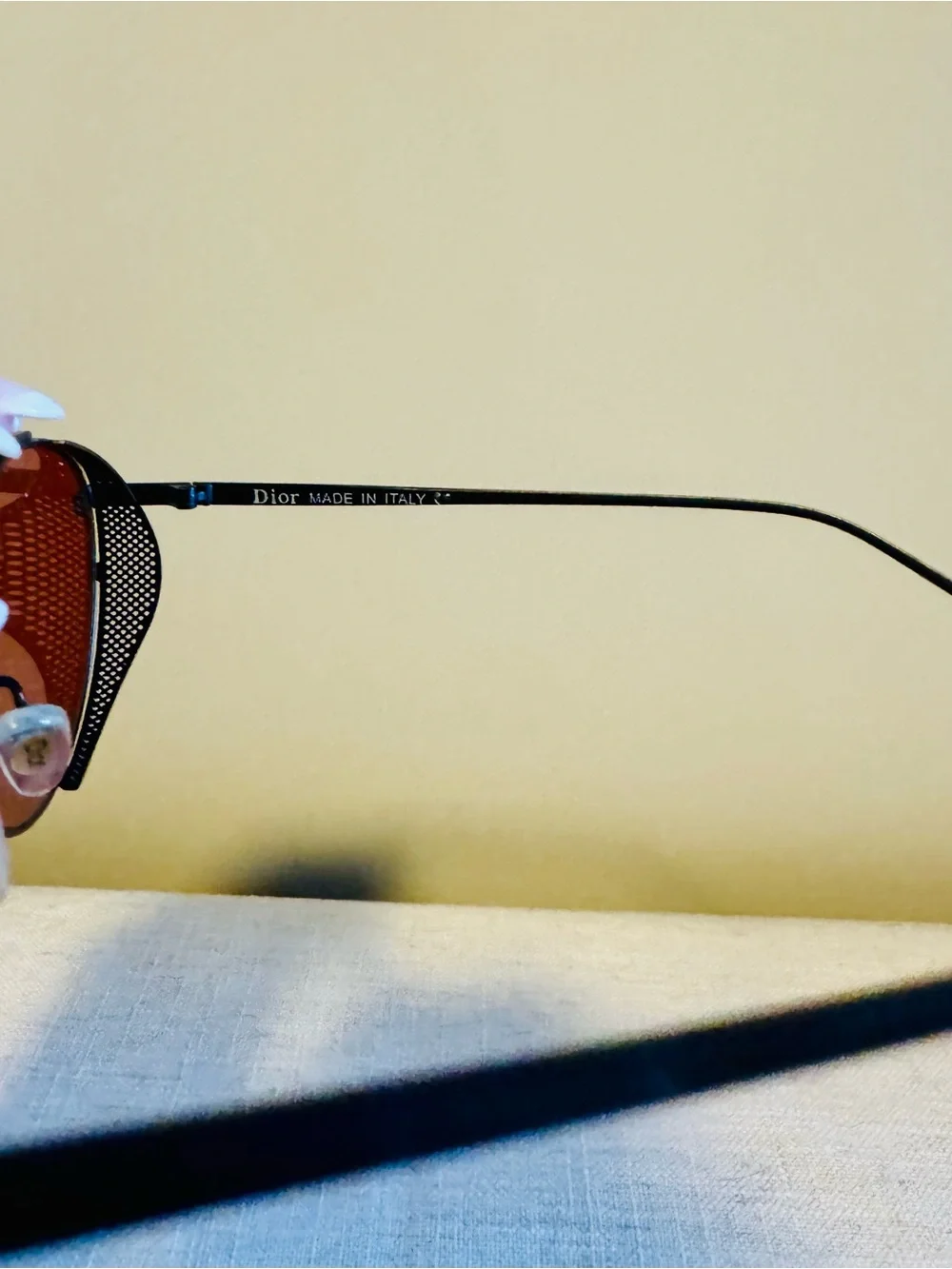 Dior Women's Black Frame Sunglasses with Red Lenses